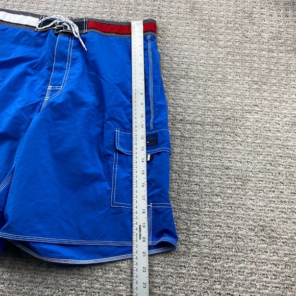 Tommy Hilfiger Swim Trunks Men Large L Blue Board Shorts Swimming Surf Y2K 2000s - Picture 12 of 15